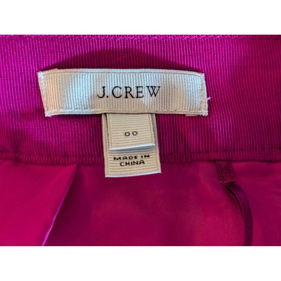 J.Crew Womens Bright Pink Mini Skirt Size 00 100% Polyester Pleated Design Dry C - Picture 3 of 5